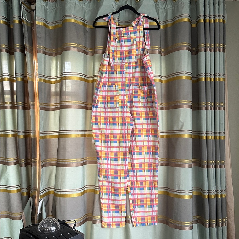 Lucy & Yak Colorful Multicolor Plaid Dungarees